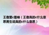 王者里c是啥（王者真的c什么意思男生说真的c什么意思）