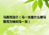 马斯克简介（马一龙是什么梗马斯克为啥叫马一龙）