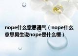 nope什么意思语气（nope什么意思男生说nope是什么梗）