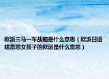 欧派三马一车战略是什么意思（欧派日语啥意思女孩子的欧派是什么意思）