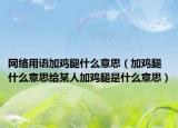 网络用语加鸡腿什么意思（加鸡腿什么意思给某人加鸡腿是什么意思）