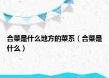 合菜是什么地方的菜系（合菜是什么）