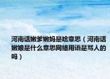 河南话嫩爹嫩妈是啥意思（河南话嫩娘是什么意思网络用语是骂人的吗）