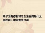 燕子没有你我可怎么活台词是什么电视剧（附完整版台词
