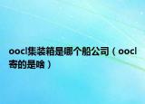 oocl集装箱是哪个船公司（oocl寄的是啥）