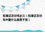 标准正态分布∮(1)（标准正态分布Φ是什么意思干货）