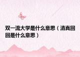 双一流大学是什么意思（清真回回是什么意思）