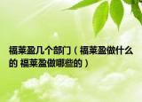 福莱盈几个部门（福莱盈做什么的 福莱盈做哪些的）