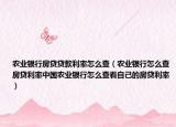 农业银行房贷贷款利率怎么查（农业银行怎么查房贷利率中国农业银行怎么查看自己的房贷利率）
