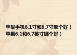 苹果手机6.1寸和6.7寸哪个好（苹果6.1和6.7英寸哪个好）