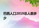 巴西人口2019总人数多少