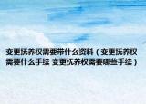 变更抚养权需要带什么资料（变更抚养权需要什么手续 变更抚养权需要哪些手续）