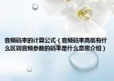 音频码率的计算公式（音频码率高低有什么区别音频参数的码率是什么意思介绍）