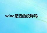 wine是酒的统称吗