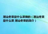 潮汕冬菜是什么菜做的（潮汕冬菜是什么菜 潮汕冬菜的简介）
