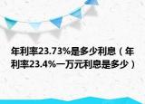 年利率23.73%是多少利息（年利率23.4%一万元利息是多少）
