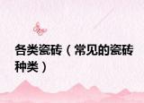 各类瓷砖（常见的瓷砖种类）