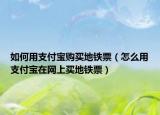 如何用支付宝购买地铁票（怎么用支付宝在网上买地铁票）