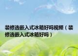 装修选嵌入式冰箱好吗视频（装修选嵌入式冰箱好吗）