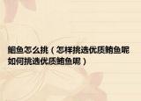 鮰鱼怎么挑（怎样挑选优质鲔鱼呢 如何挑选优质鲔鱼呢）