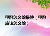 甲醛怎么除最快（甲醛应该怎么除）