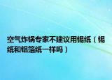 空气炸锅专家不建议用锡纸（锡纸和铝箔纸一样吗）