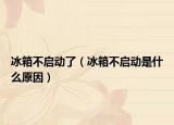 冰箱不启动了（冰箱不启动是什么原因）