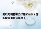雾凇奇观有哪些作用和意义（雾凇奇观有哪些作用）