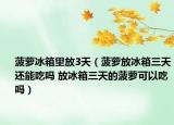 菠萝冰箱里放3天（菠萝放冰箱三天还能吃吗 放冰箱三天的菠萝可以吃吗）
