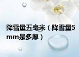 降雪量五毫米（降雪量5mm是多厚）