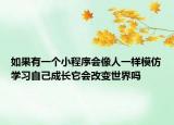 如果有一个小程序会像人一样模仿学习自己成长它会改变世界吗
