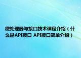 微处理器与接口技术课程介绍（什么是API接口 API接口简单介绍）