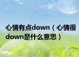 心情有点down（心情很down是什么意思）