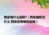 西安有什么别称?（西安被称为什么 西安还有啥别名呢）