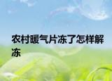 农村暖气片冻了怎样解冻