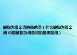 被称为母亲河的是啥河（什么被称为母亲河 中国被称为母亲河的是哪条河）