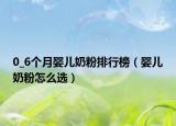 0_6个月婴儿奶粉排行榜（婴儿奶粉怎么选）