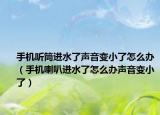 手机听筒进水了声音变小了怎么办（手机喇叭进水了怎么办声音变小了）