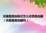 光猫是路由模式怎么设置路由器（光猫是路由器吗）