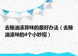 去除油漆异味的最好办法（去除油漆味的4个小妙招）