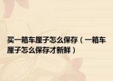 买一箱车厘子怎么保存（一箱车厘子怎么保存才新鲜）