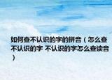 如何查不认识的字的拼音（怎么查不认识的字 不认识的字怎么查读音）