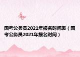 国考公务员2021年报名时间表（国考公务员2021年报名时间）