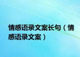情感语录文案长句（情感语录文案）