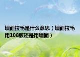 墙面拉毛是什么意思（墙面拉毛用108胶还是用墙固）