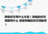 微信状态写什么文案（微信的状态词都有什么 微信有趣的状态词推荐）
