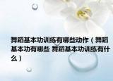 舞蹈基本功训练有哪些动作（舞蹈基本功有哪些 舞蹈基本功训练有什么）