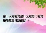 第一人称视角是什么意思（视角是啥意思 视角简介）