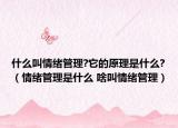 什么叫情绪管理?它的原理是什么?（情绪管理是什么 啥叫情绪管理）