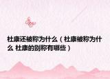 杜康还被称为什么（杜康被称为什么 杜康的别称有哪些）